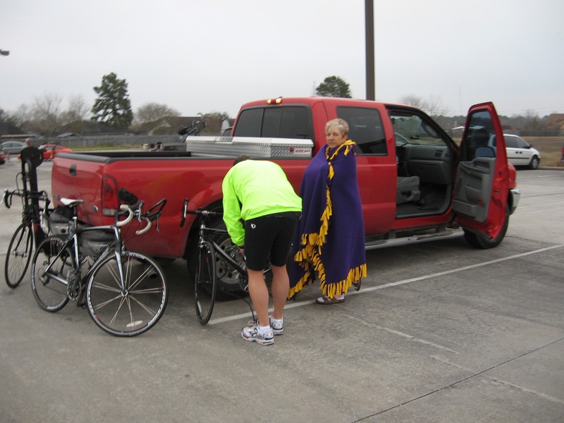 Bundled up before the ride