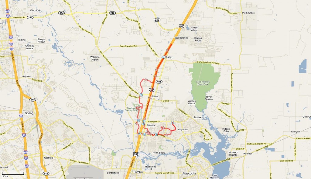 2-27-2010 Road Route Kingwood